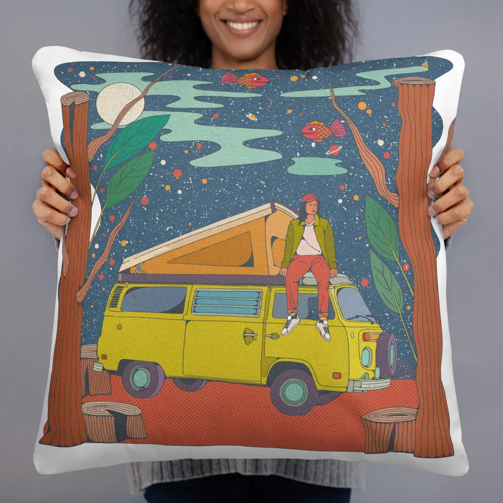 Girl On Bus Pillow - Image 3